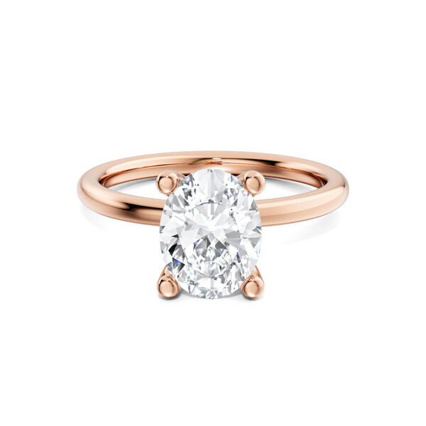 Oval-Cut Solitaire Diamond Engagement Ring in Rose Gold
