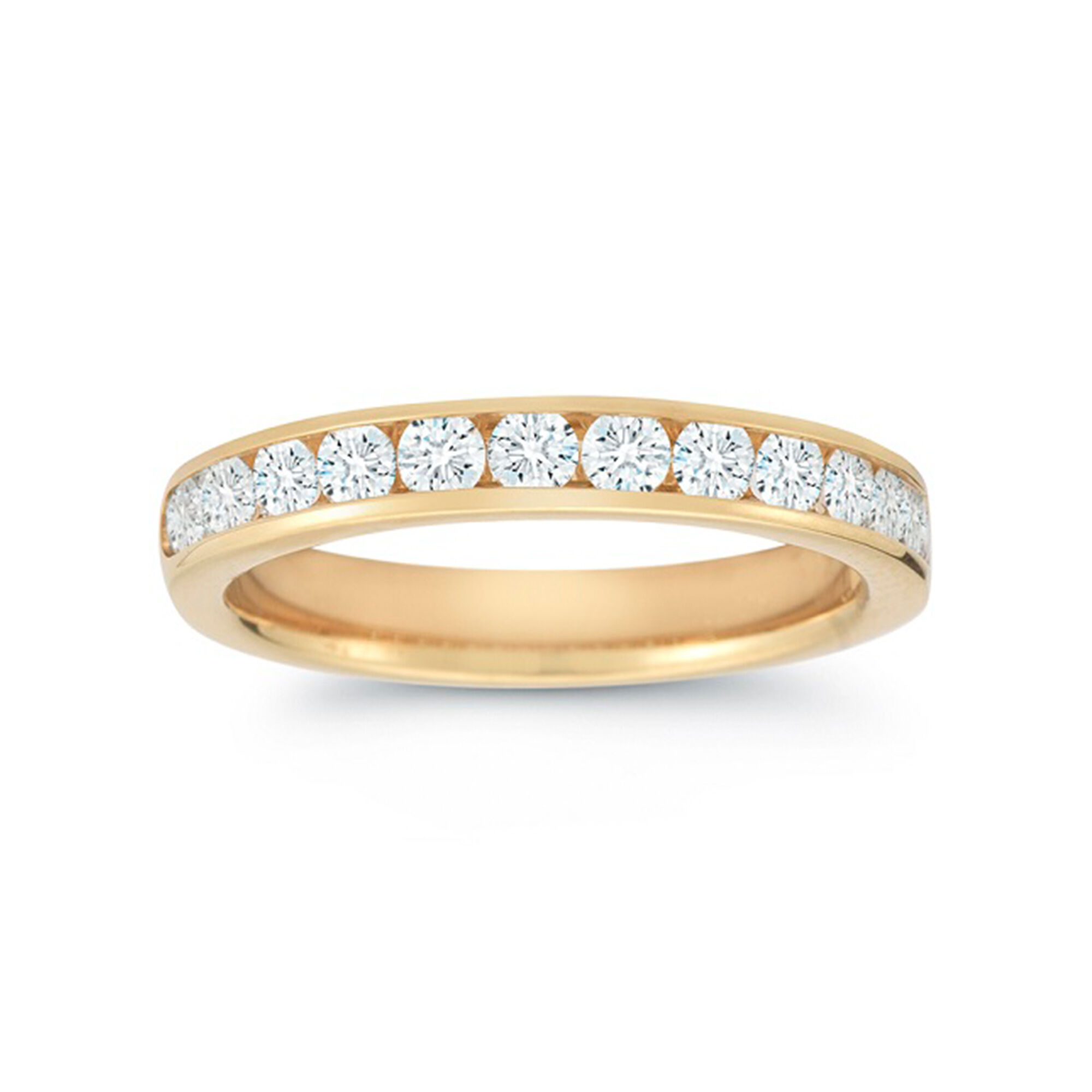 Gold channel set diamond ring on sale
