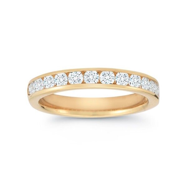 3.25MM Yellow Gold and 0.72ct Diamond Channel Set Wedding Band