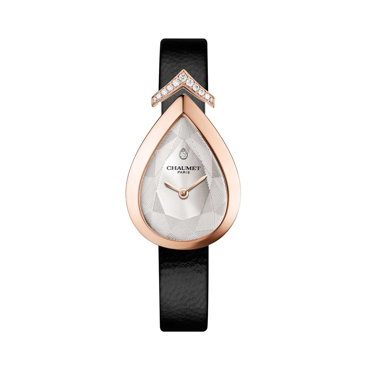 chaumet josephine aigrette quartz 27 x 20 mm rose gold diamond watch w84485 front image number 0