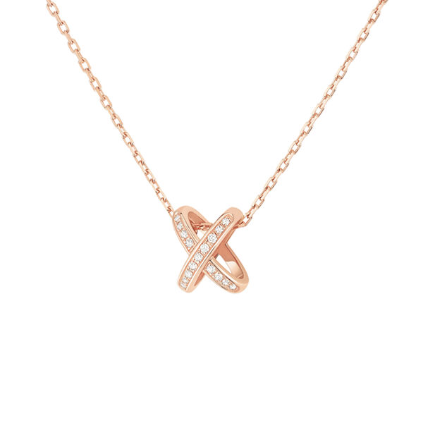 Jeux De Liens Rose Gold and Diamond Pav&eacute; Pendant
