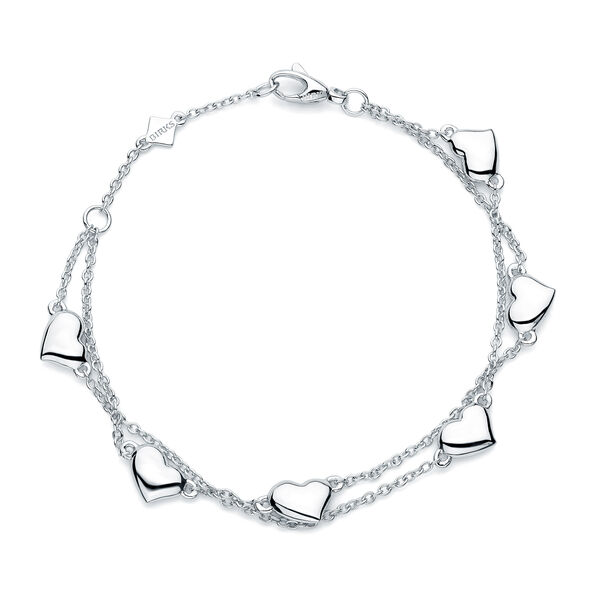 Silver 2-Row Heart Bracelet for Baby