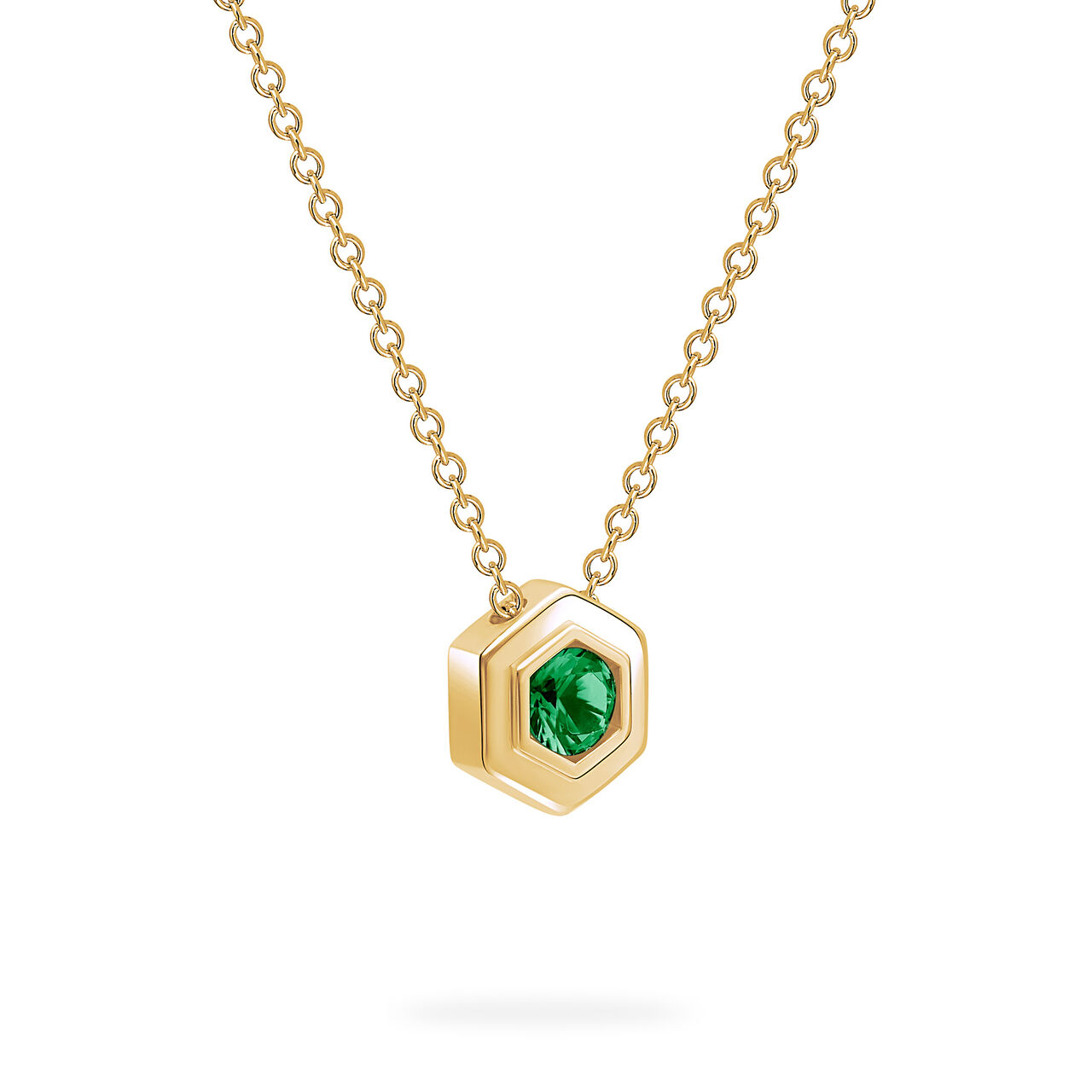 Birks Bee Chic Yellow Gold Birthstone Pendant, Emerald image number 1