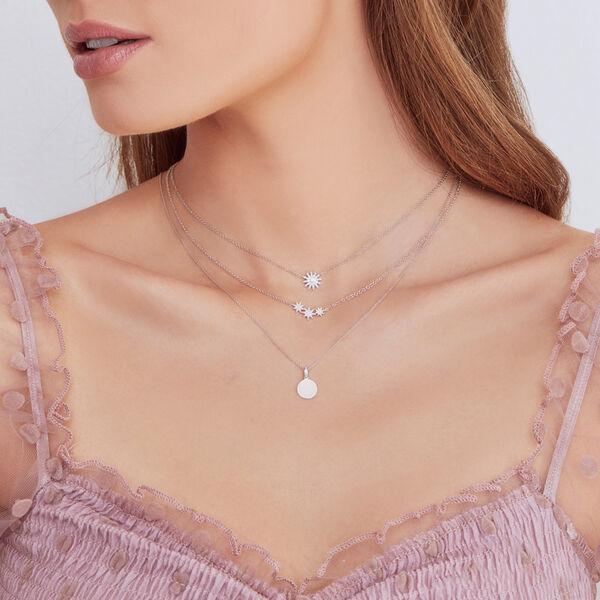 Pendentif étoile Kate en or blanc avec pavé de diamant