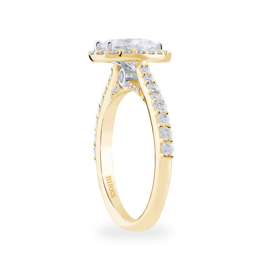 Birks 1879 Gold Pear Diamond Engagement Ring image number 2