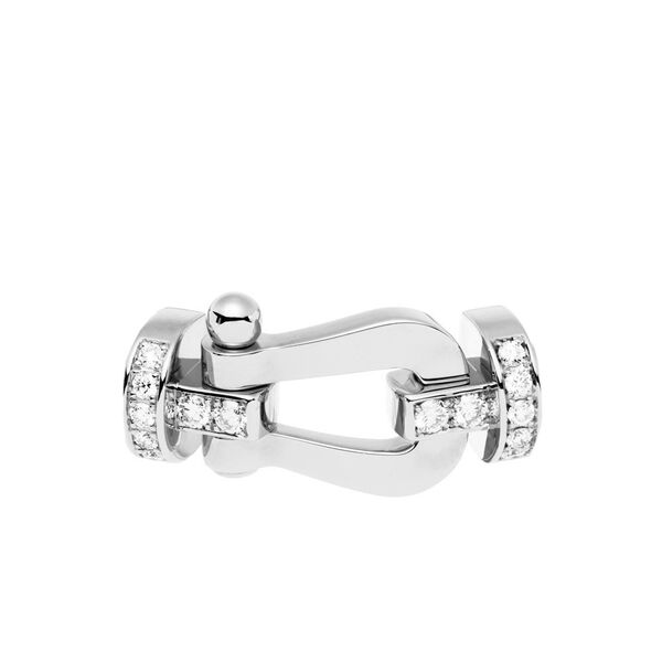 Force 10 Large White Gold and Diamond Pav&eacute; Cable Bracelet