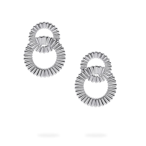 Silver Double Pleated Earrings