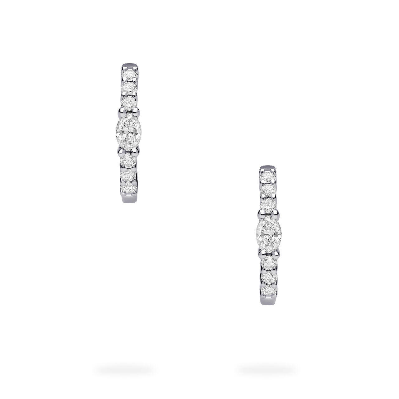 Birks Essentials White Gold Diamond Hoop Earrings image number 2