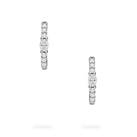Birks Essentials White Gold Diamond Hoop Earrings image number 2