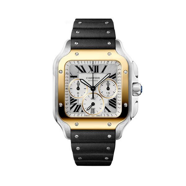 Santos de Cartier Large Automatic Chronograph 40 mm Yellow Gold and Stainless Steel