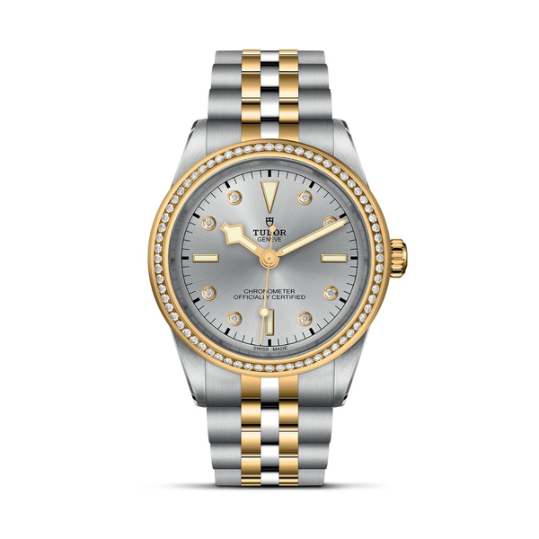 Black Bay One 39 mm automatique en or jaune, acier inoxydable et diamants