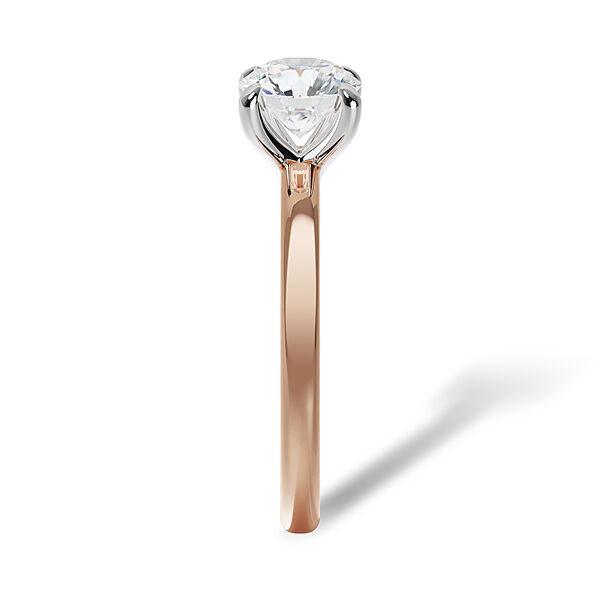 Round Solitaire Rose Gold Diamond Engagement Ring
