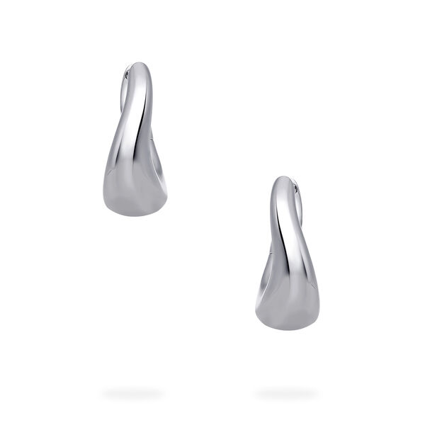 Sterling Silver 18 mm Curved Earrings