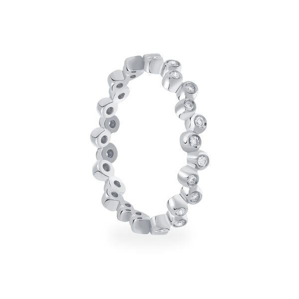 Stackable Diamond Splash Ring, White Gold