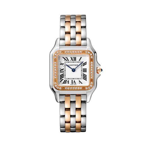 Panthère de Cartier 37 mm quartz en or rose, acier inoxydable et diamants modèle moyen