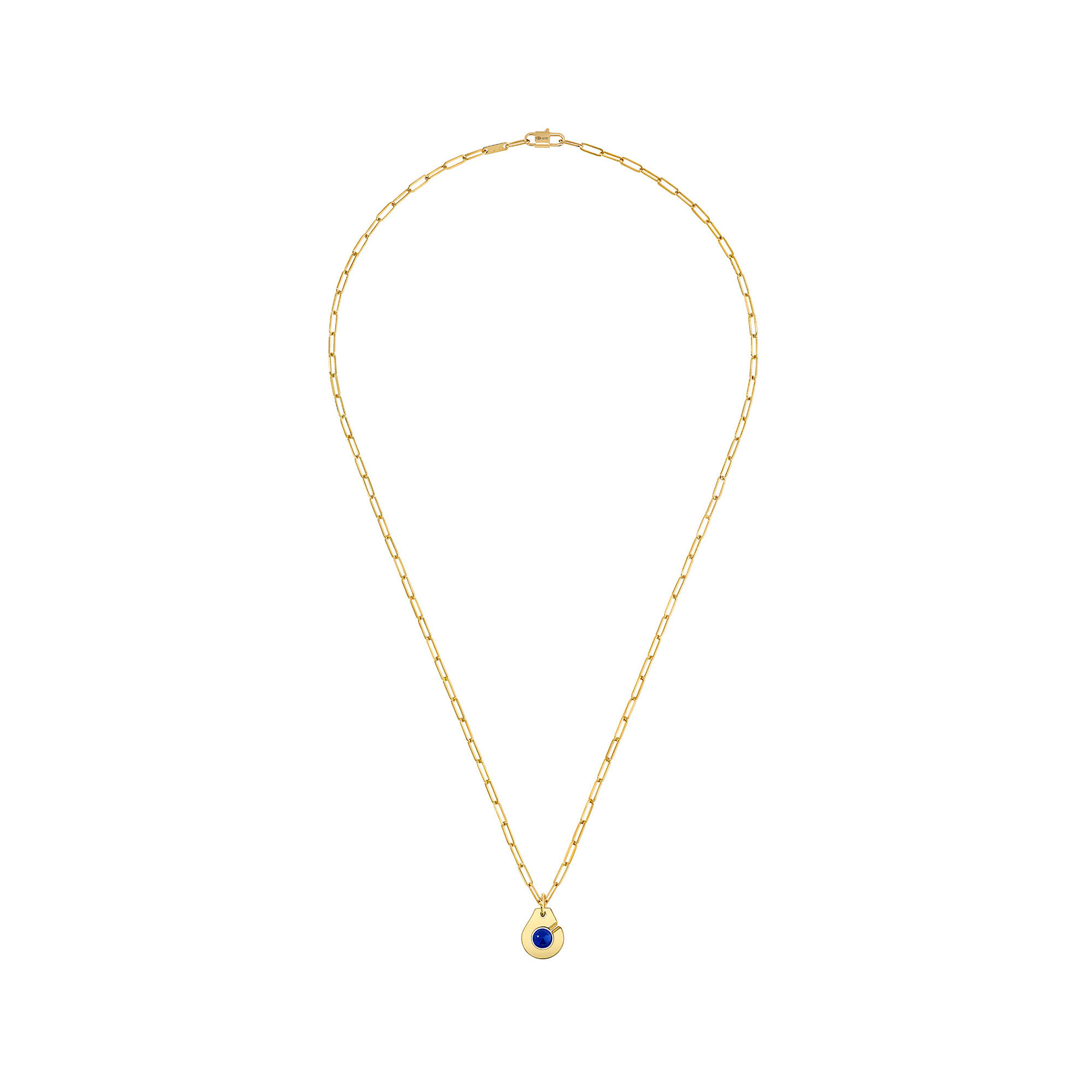 Menottes R10 Yellow Gold and Lapis Lazuli Pendant