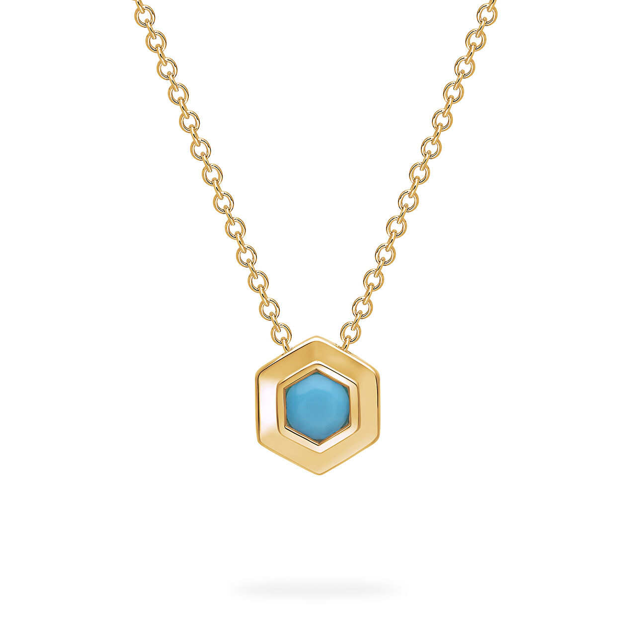Birks Bee Chic Collier &agrave; pendentif pierre de naissance en or jaune, turquoise image number 0