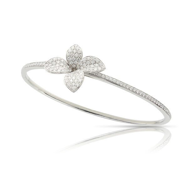 Bracelet jonc Petit Garden en or blanc avec pavé de diamants