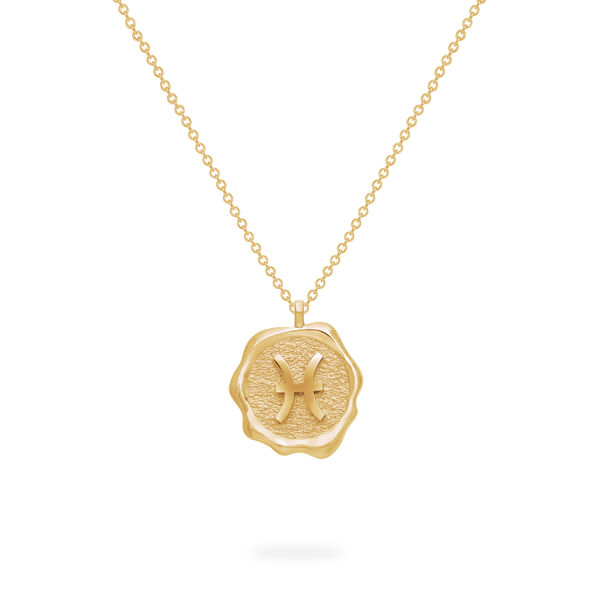 Zodiac Pisces Pendant in Yellow Gold