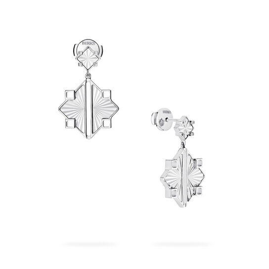 Birks Muse Guilloché Sterling Silver Drop Earrings, Large 450018473417 image number 3