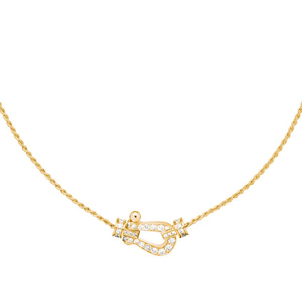 Force 10 Medium Yellow Gold and Diamond Pavé Pendant