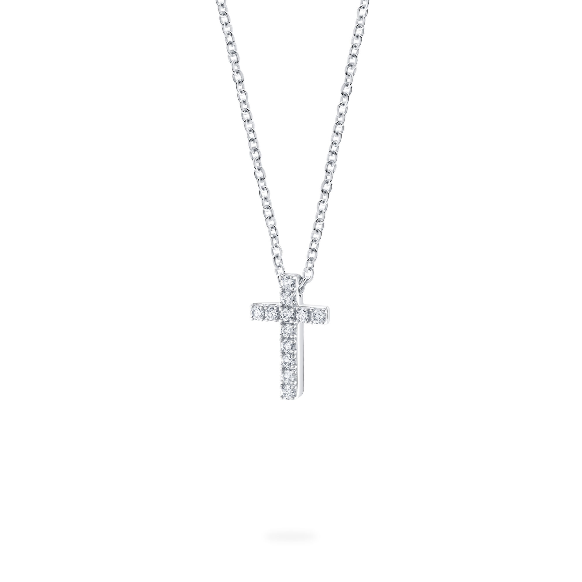 White Gold Diamond Cross Necklace for Kids Birks Essentials