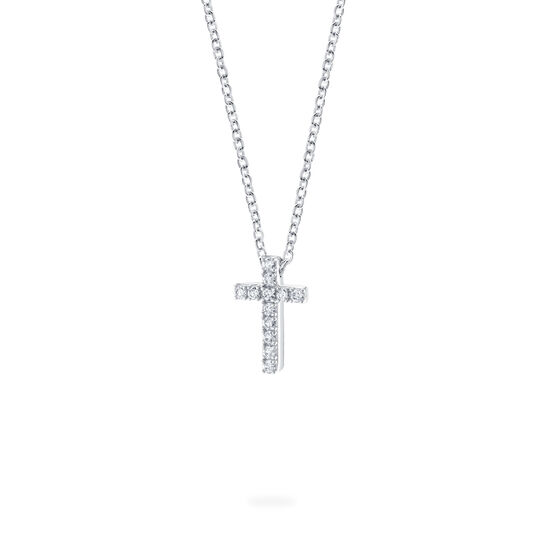 Birks Essentials White Gold Diamond Cross Pendant for Kids image number 1
