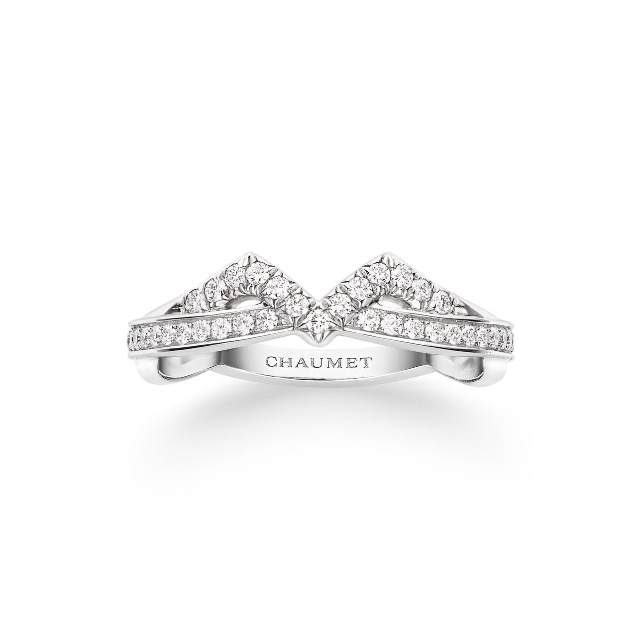Chaumet Joséphine Amour D'Aigrette Platinum Diamond Pavé Wedding Band image number 0