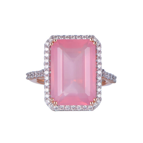 Bague Quartz Rose en Or Rose image number 0