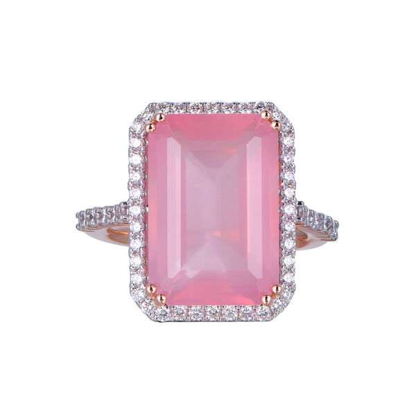 Bague Quartz Rose en Or Rose