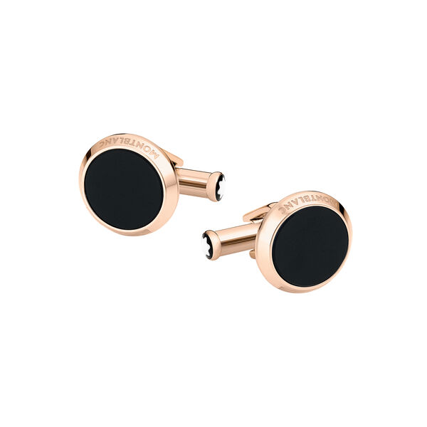 Meisterstück Red PVD Stainless Steel and Onyx Cufflinks