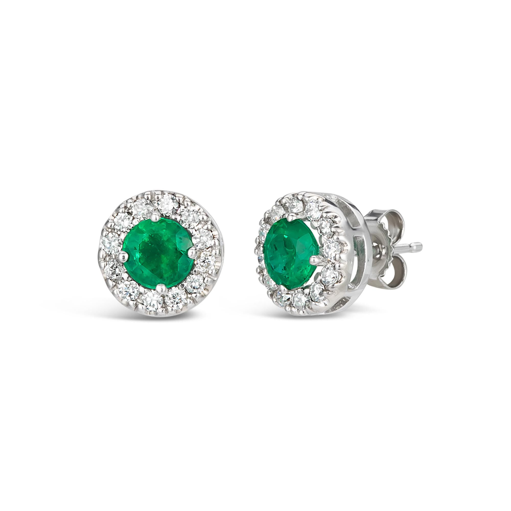 Emerald & diamond earrings store