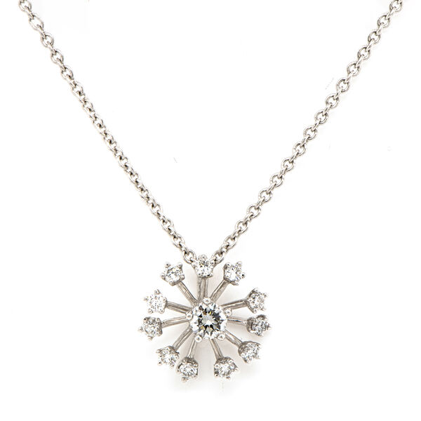 Pendentif en or blanc avec diamants