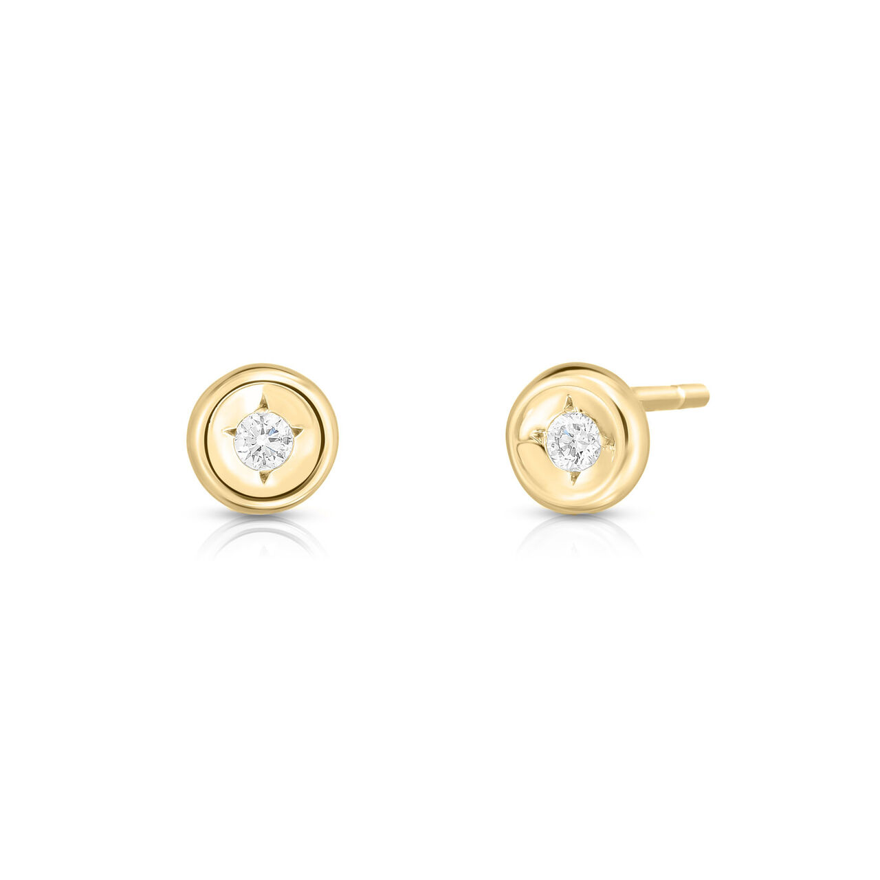 Diamonds By The Inch Yellow Gold and Diamond Stud Earrings image number 0
