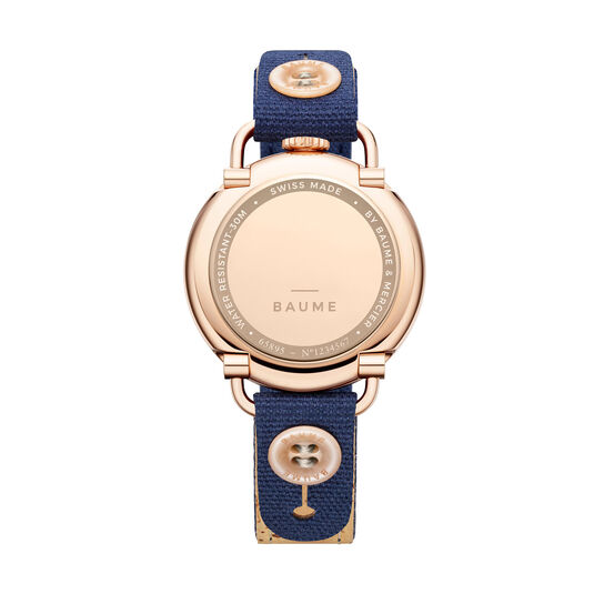 Baume 35 mm phase de lune quartz en acier inoxydable avec PVD doré image number 1