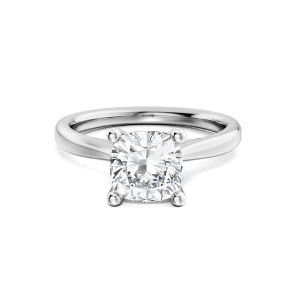 Cushion-Cut Solitaire Diamond Engagement Ring