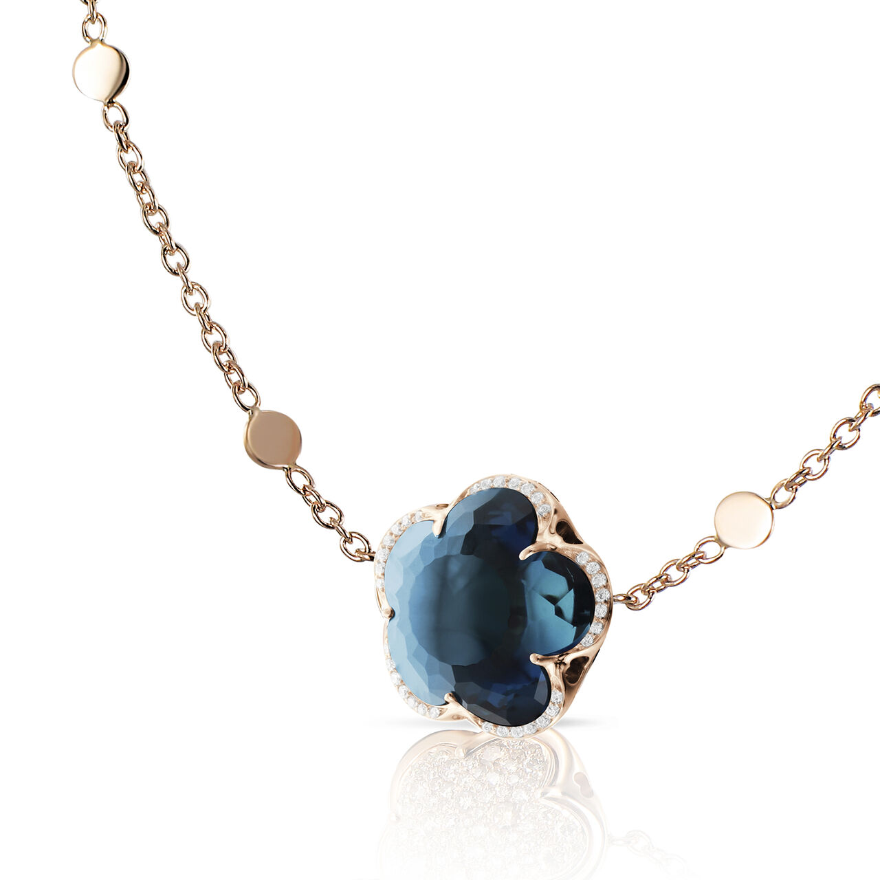 Pasquale Bruni Bon Ton Rose Gold, Blue Topaz and Diamond Pavé Necklace 15308r Front image number 0