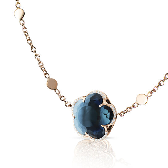 Pasquale Bruni Bon Ton Rose Gold, Blue Topaz and Diamond Pavé Necklace 15308r Front image number 0