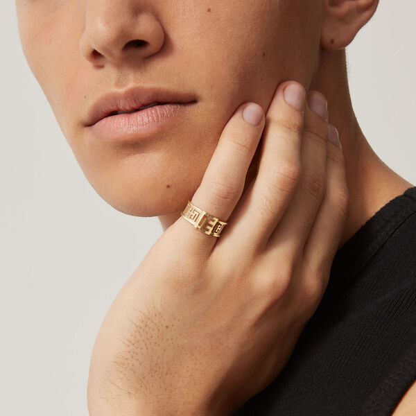 Labyrinth Frieze Yellow Gold Ring