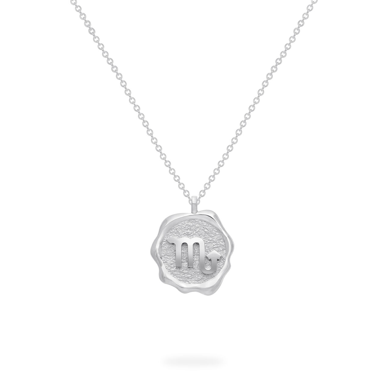 Scorpio Zodiac Sign Silver Pendant Back image number 2