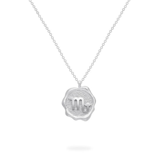 Scorpio Zodiac Sign Silver Pendant Back image number 2