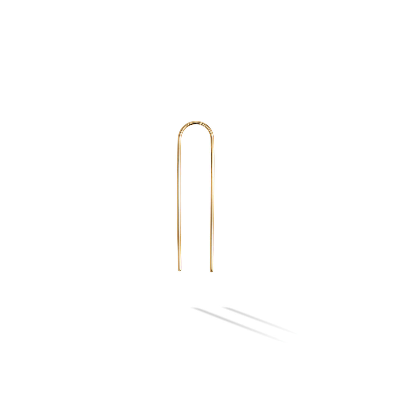 bijoux birks essentials single yellow gold 2 row wire earring image number 0