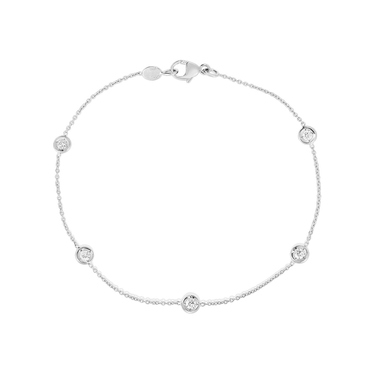maison birks roberto coin diamonds by the inch white gold 5 row station diamond bracelet image number 0