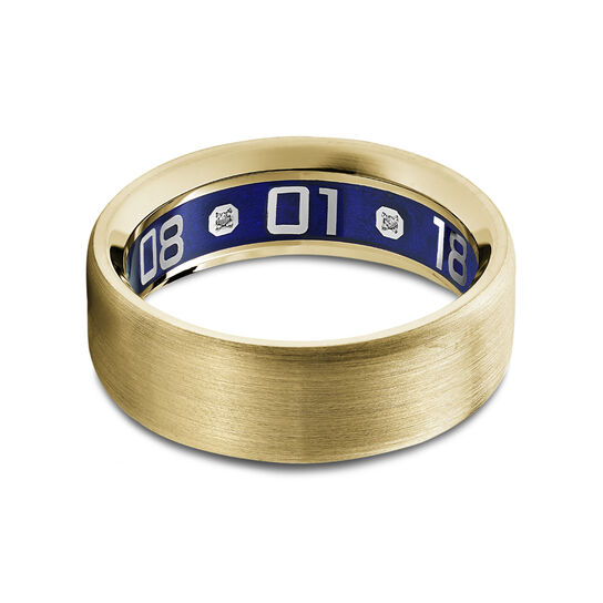 Bijoux Birks Customizable 7Mm Yellow Gold Satin Finish Wedding Band image number 0