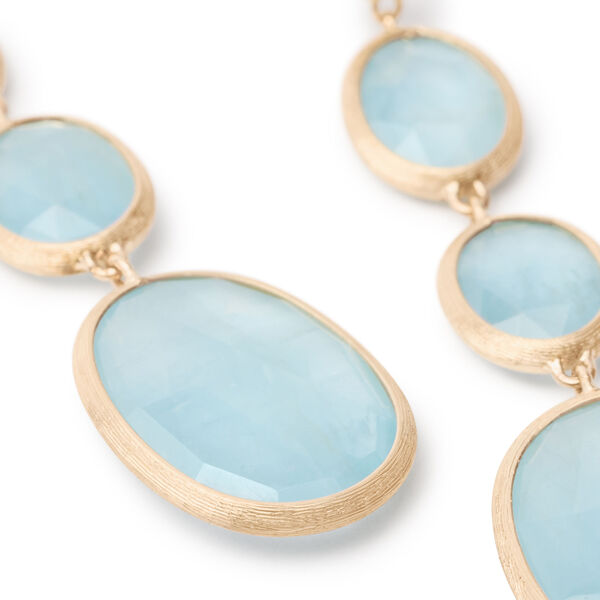 Siviglia Yellow Gold and Aquamarine Drop Earrings