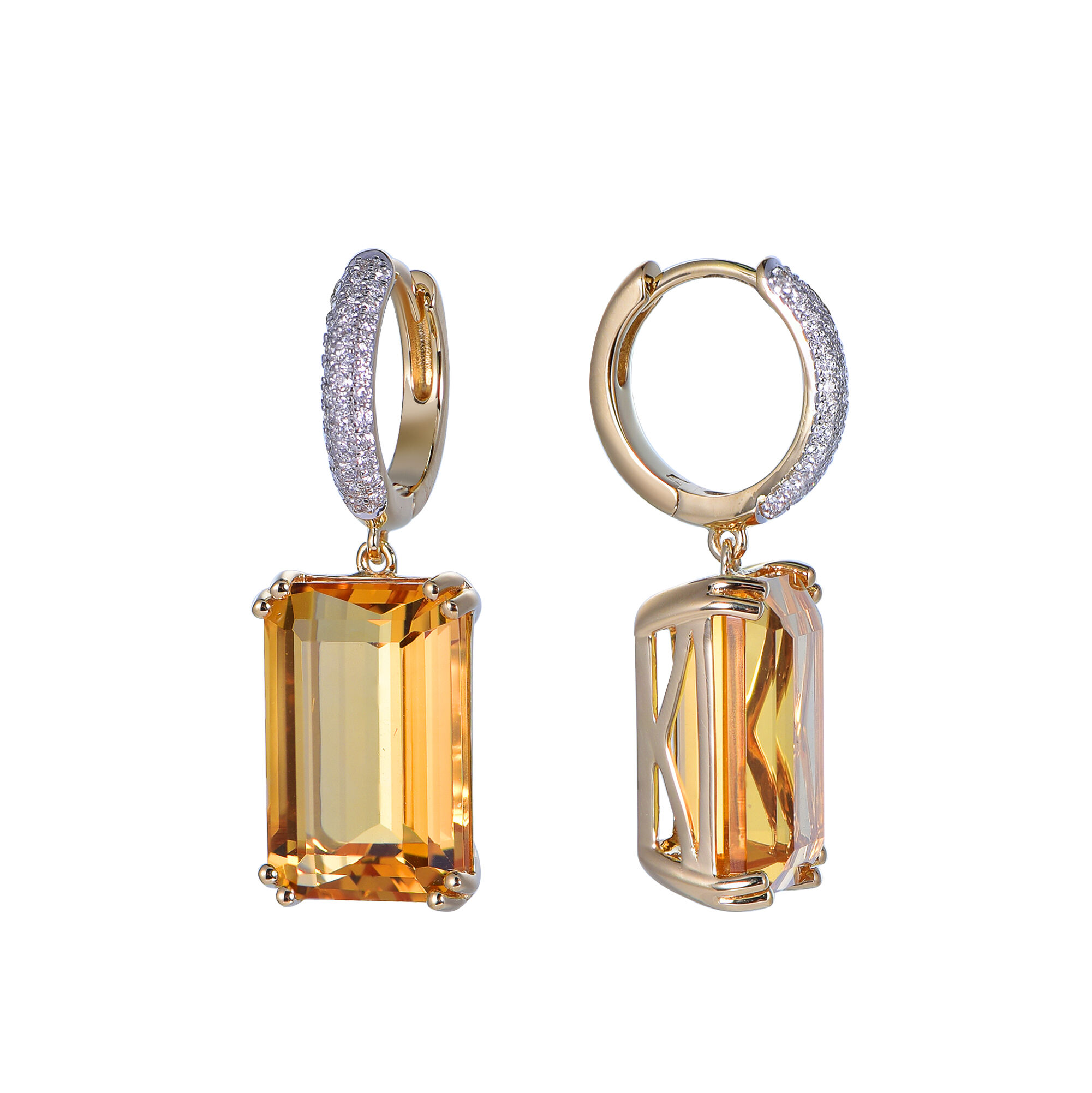 Citrine Earrings in Yellow Gold