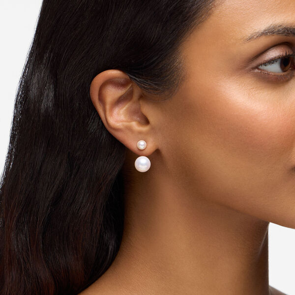 Sterling Silver Freshwater Pearl Jacket Earrings