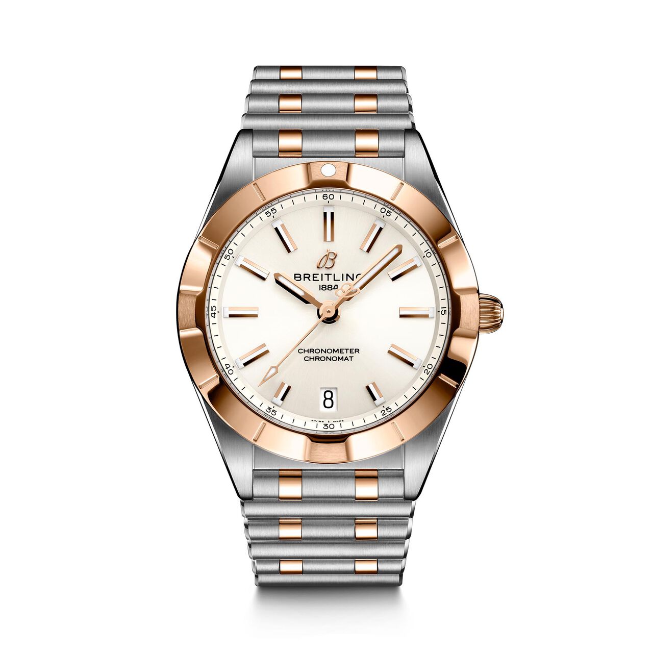 maison birks breitling chronomat quartz 32 steel 18kt rose gold white u77310101a1u1 image number 0