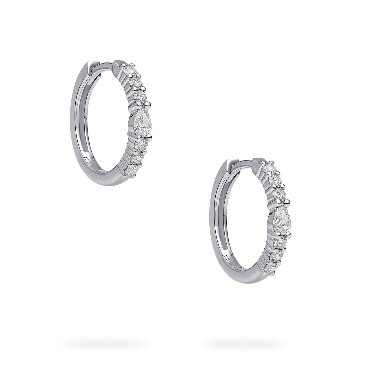 Birks Essentials White Gold Diamond Hoop Earrings image number 3