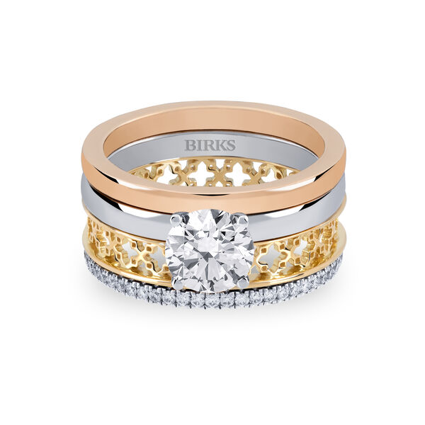 Bague de fiançailles superposable unique
